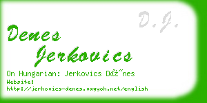 denes jerkovics business card